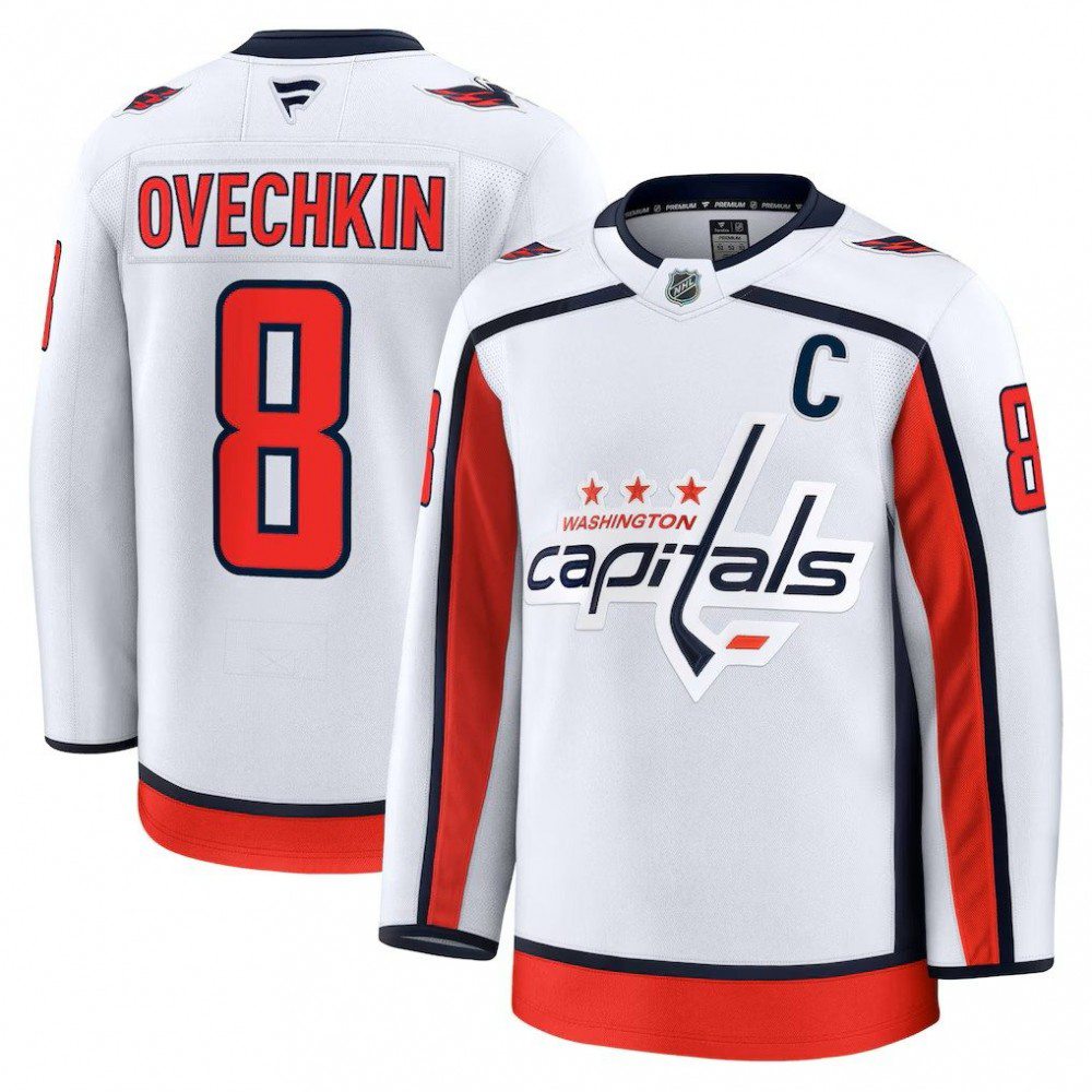 Alexander Ovechkin Washington Capitals Away Premium Jersey - White-Pro Kit Vault | Brand New 26/27 Sports Jerseys